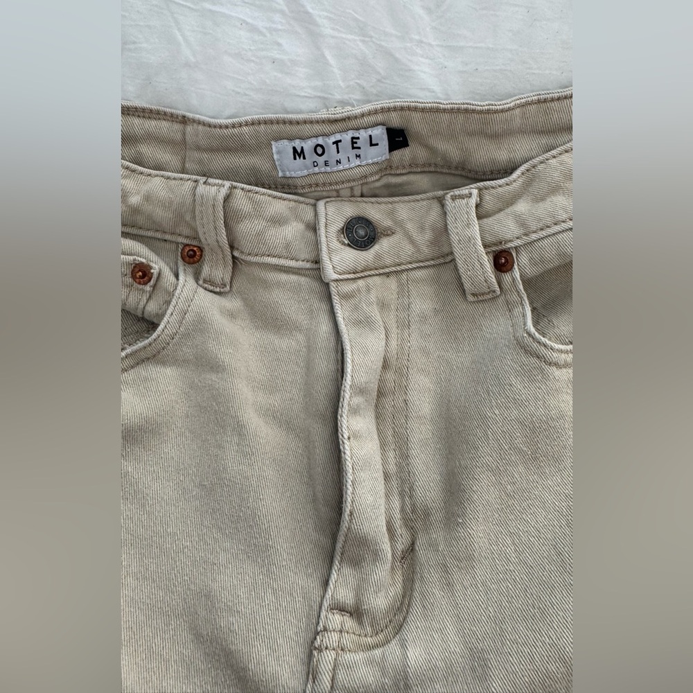 Motel Rocks Cream Flare Jeans
